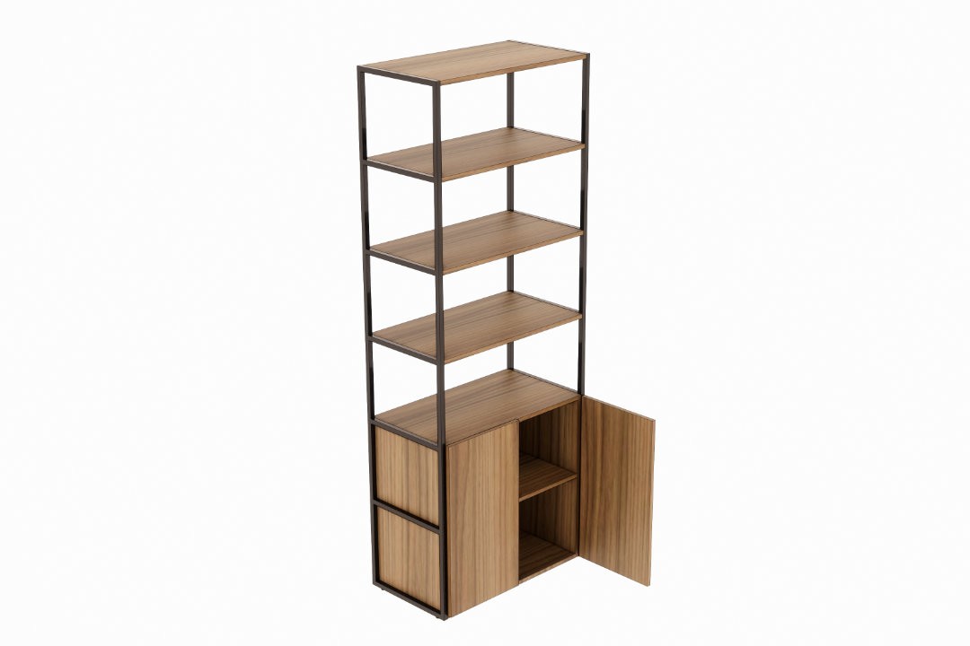 Estante extra alta industrial com portas 80 cm Soho